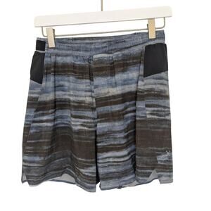 Lululemon Mens 6" Lined Surge Athletic Shorts LM7AB2S Hiti Blue Print Size Small